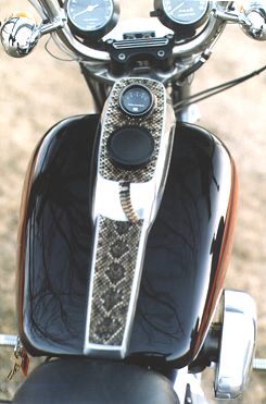 Harley Davidson with snake skin inlay